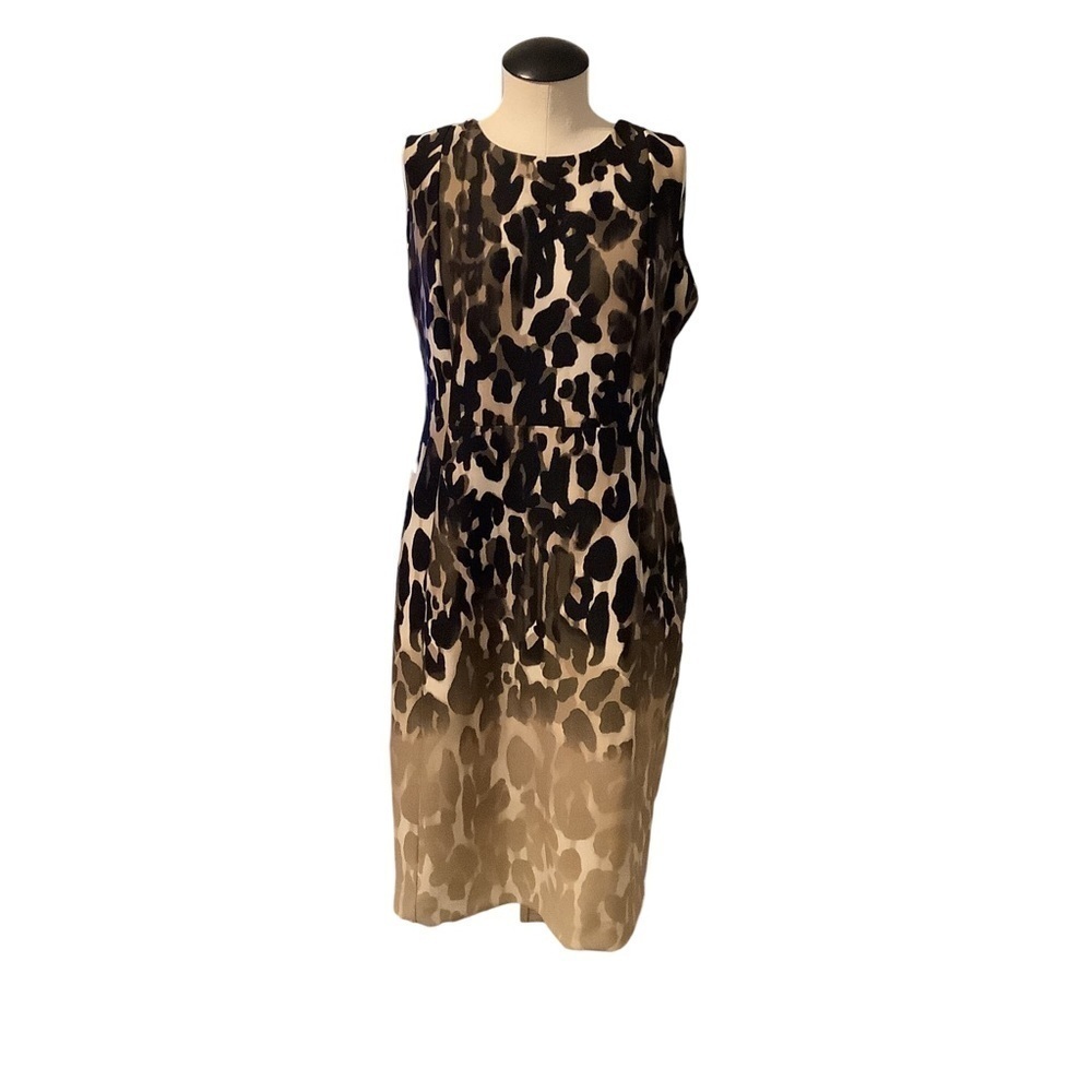 CALVIN KLEIN Animal Print Ombré Sheath Dress - Size 14